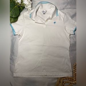 Lilly Pulitzer White polo with light blue accent Size M